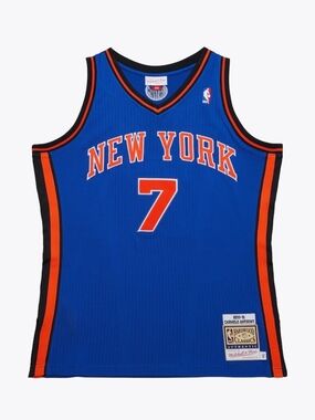Carmelo Anthony New York Knicks Mitchell and Ness 2010-11 Blue Authentic Jersey